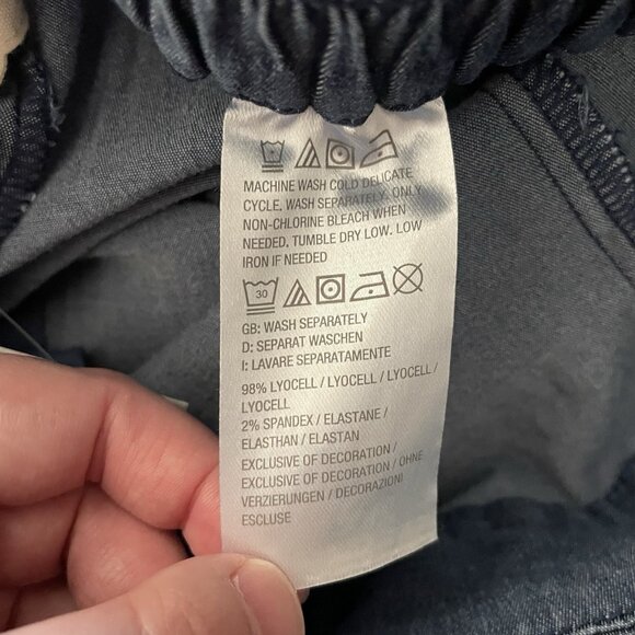 Isaac Mizrahi Live Sz XXST Bridgehampton Chambray Lace Trim Wide Leg Pants NWT - Picture 11 of 12